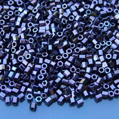 10g 90 Metallic Amethyst Gun Metal Toho Hexagon Seed Beads 8/0 3mm Michael's UK Jewellery