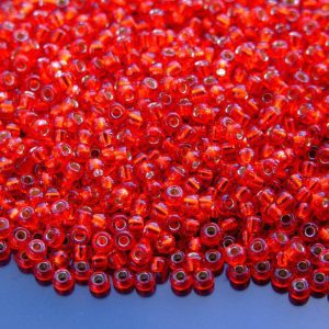 10g 910 Silver Lined Flame Red Miyuki Seed Beads 8/0 3mm Michael's UK Jewellery