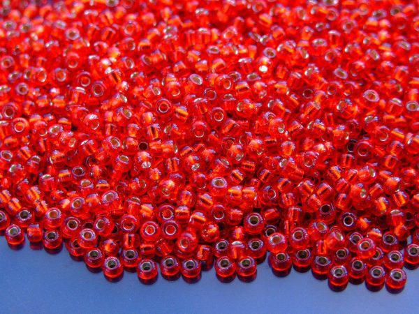 10g 910 Silver Lined Flame Red Miyuki Seed Beads 8/0 3mm Michael's UK Jewellery