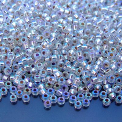 10g 91001 Crystal AB Miyuki Seed Beads 8/0 3mm Michael's UK Jewellery