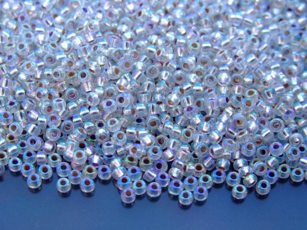 10g 91001 Crystal AB Miyuki Seed Beads 8/0 3mm Michael's UK Jewellery
