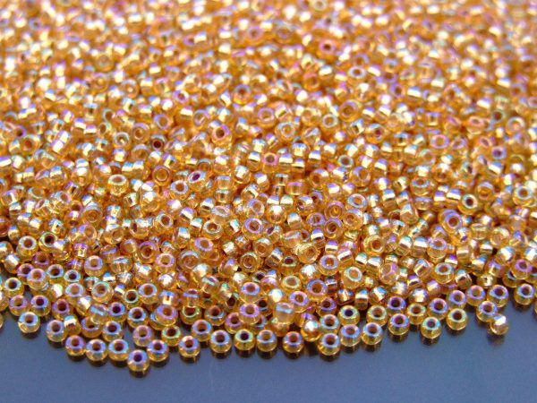 10g 91003 Silver Lined Gold AB Miyuki Seed Beads 11/0 2mm Michael's UK Jewellery