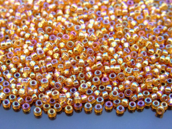 10g 91004 Silver Lined Dark Gold AB Miyuki Seed Beads 8/0 3mm Michael's UK Jewellery
