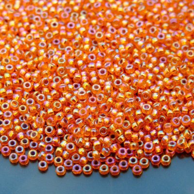 10g 91008 Silver Lined Orange AB Miyuki Seed Beads 11/0 2mm Michael's UK Jewellery