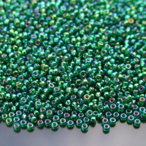 10g 91016 Silver Lined Green AB Miyuki Seed Beads 11/0 2mm Michael's UK Jewellery