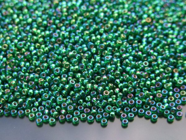 10g 91016 Silver Lined Green AB Miyuki Seed Beads 11/0 2mm Michael's UK Jewellery