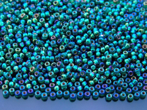 10g 91017 Silver Lined Emerald AB Miyuki Seed Beads 8/0 3mm Michael's UK Jewellery