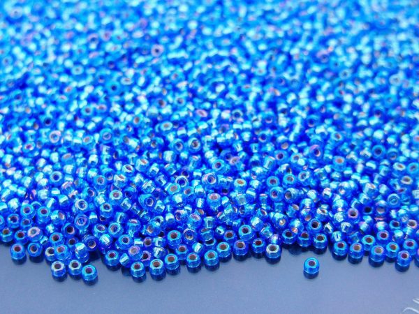 10g 91019 Silver Lined Sapphire AB Miyuki Seed Beads 11/0 2mm Michael's UK Jewellery