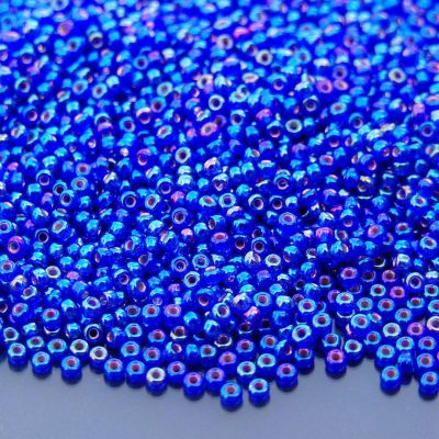 10g 91020 Silver Lined Cobalt AB Miyuki Seed Beads 11/0 2mm Michael's UK Jewellery