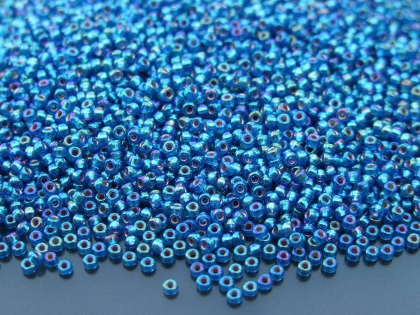 10g 91025 Silver Lined Capri Blue AB Miyuki Seed Beads 11/0 2mm Michael's UK Jewellery