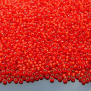 10g 910F Matte Silver Lined Flame Red Miyuki Seed Beads 11/0 2mm Michael's UK Jewellery
