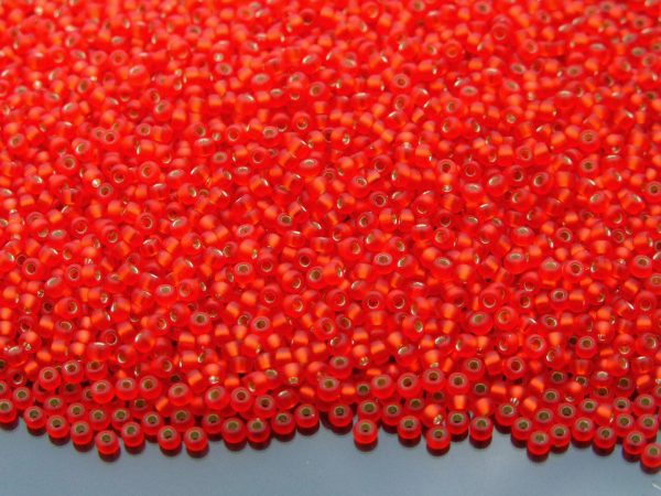 10g 910F Matte Silver Lined Flame Red Miyuki Seed Beads 11/0 2mm Michael's UK Jewellery