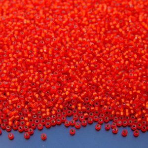 10g 910F Matte Silver Lined Flame Red Miyuki Seed Beads 15/0 1.5mm Michael's UK Jewellery
