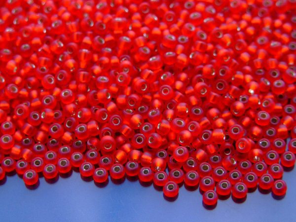 10g 910F Matte Silver Lined Flame Red Miyuki Seed Beads 8/0 3mm Michael's UK Jewellery