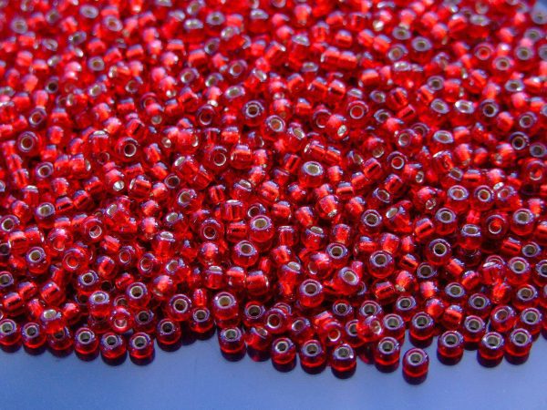 10g 911 Silver Lined Ruby Miyuki Seed Beads 8/0 3mm Michael's UK Jewellery