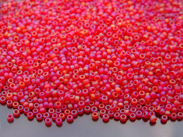 10g 9141FR Matte Transparnet Red AB Miyuki Seed Beads 11/0 2mm Michael's UK Jewellery