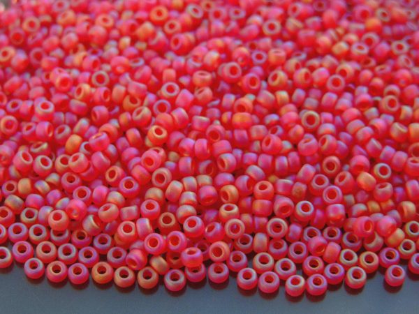10g 9141FR Matte Transparnet Red AB Miyuki Seed Beads 8/0 3mm Michael's UK Jewellery