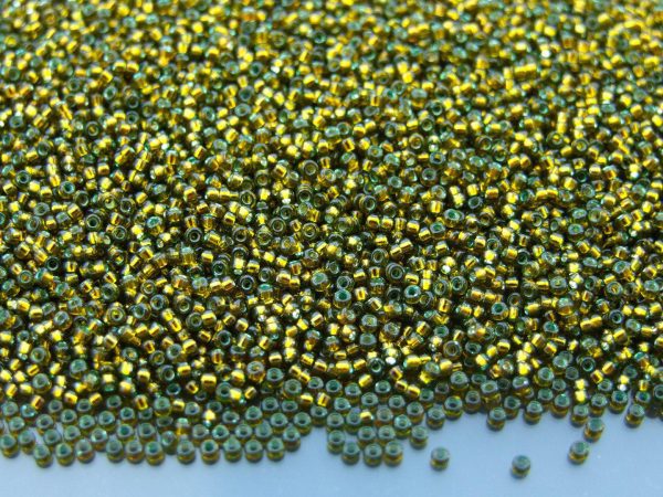 10g 91421 Dyed Silver Lined Golden Olive Miyuki Seed Beads 15/0 1.5mm Michael's UK Jewellery