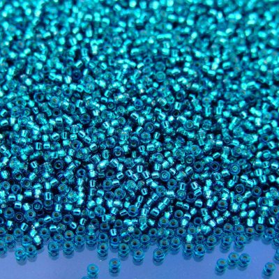 10g 91424 Silver Lined Teal Miyuki Seed Beads 15/0 1.5mm Michael's UK Jewellery