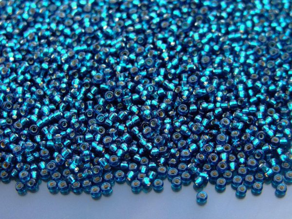 10g 91425 Dyed Silver Lined Blue Zircon Miyuki Seed Beads 11/0 2mm Michael's UK Jewellery