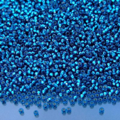 10g 91425 Dyed Silver Lined Blue Zircon Miyuki Seed Beads 15/0 1.5mm Michael's UK Jewellery
