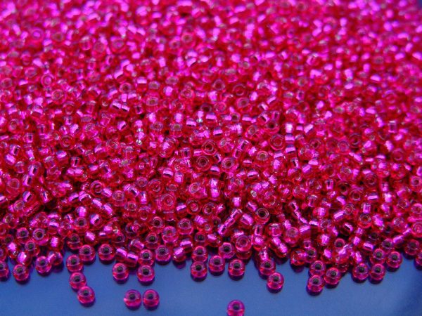 10g 91436 Silver Lined Raspberry Transparent Miyuki Seed Beads 11/0 2mm Michael's UK Jewellery