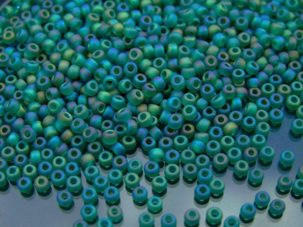 10g 9147FR Matte Transparent Dark Green AB Miyuki Seed Beads 8/0 3mm Michael's UK Jewellery