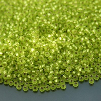 10g 914F Matte Silver Lined Chartreuse Miyuki Seed Beads 11/0 2mm Michael's UK Jewellery