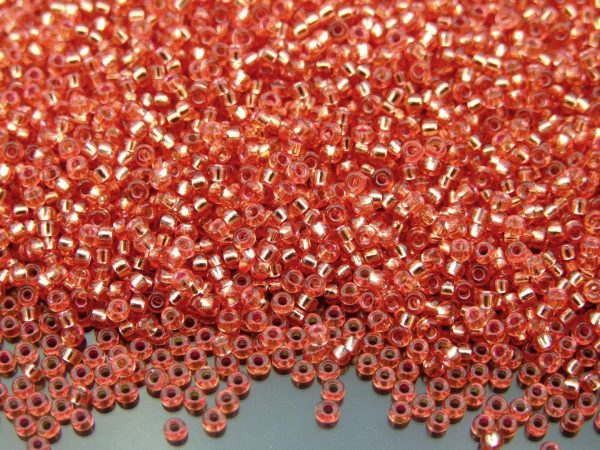10g 91660 Silver Lined Light Salmon Miyuki Seed Beads 11/0 2mm Michael's UK Jewellery