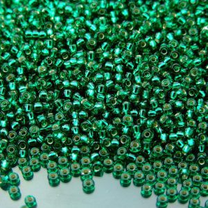 10g 917 Silver Lined Emerald Miyuki Seed Beads 11/0 2mm Michael's UK Jewellery