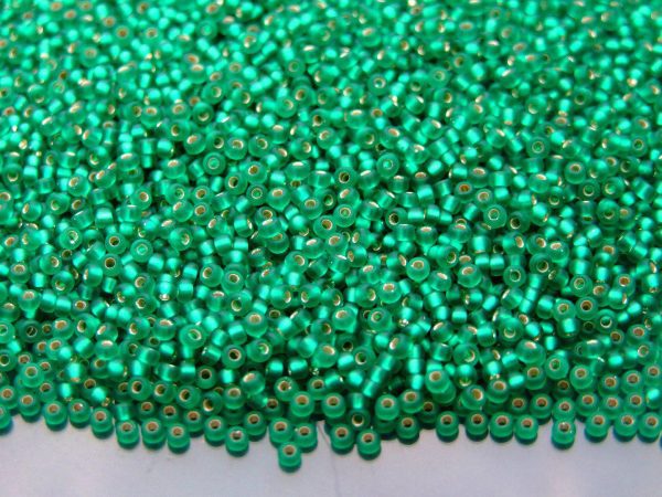 10g 917F Matte Silver Lined Emerald Miyuki Seed Beads 11/0 2mm Michael's UK Jewellery