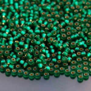 10g 917F Matte Silver Lined Emerald Miyuki Seed Beads 8/0 3mm Michael's UK Jewellery