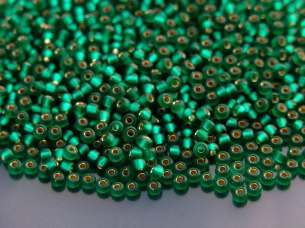 10g 917F Matte Silver Lined Emerald Miyuki Seed Beads 8/0 3mm Michael's UK Jewellery