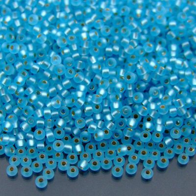 10g 918F Matte Silver Lined Aqua Miyuki Seed Beads 11/0 2mm Michael's UK Jewellery