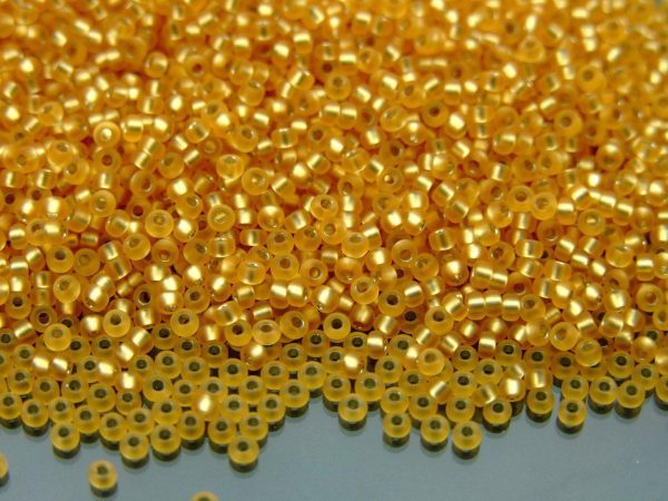 10g 91902 Semi Matte Silver Lined Gold Miyuki Seed Beads 11/0 2mm Michael's UK Jewellery