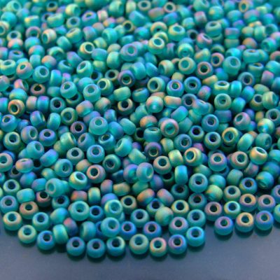 10g 92405FR Matte Transparent Teal AB Miyuki Seed Beads 8/0 3mm Michael's UK Jewellery