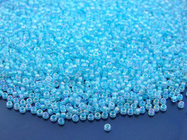 10g 9278 Lined Sky Blue AB Miyuki Seed Beads 11/0 2mm Michael's UK Jewellery