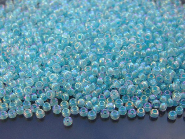 10g 9278 Lined Sky Blue AB Miyuki Seed Beads 8/0 3mm Michael's UK Jewellery