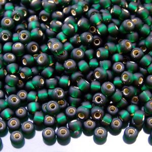 10g 927F Matte Silver Lined Dark Emerald Miyuki Seed Beads 6/0 4mm Michael's UK Jewellery