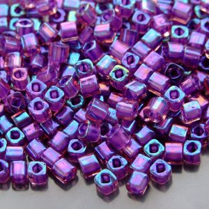 10g 928 Inside Cololor Rainbow Rosaline Purple Lined Toho Cube Seed Beads 4mm Michael's UK Jewellery