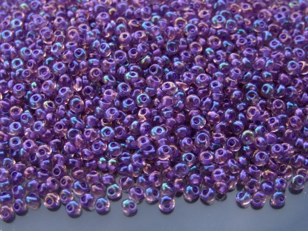 10g 928 Inside Color Rainbow Rosaline/Purple Lined Toho 3mm Magatama Seed Beads Michael's UK Jewellery