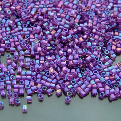 10g 928 Inside Color Rainbow Rosaline/Purple Lined Toho Cube Seed Beads 1.5mm Michael's UK Jewellery
