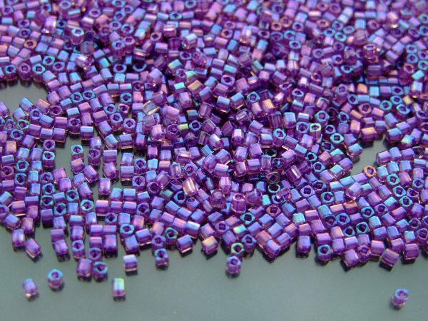 10g 928 Inside Color Rainbow Rosaline/Purple Lined Toho Cube Seed Beads 1.5mm Michael's UK Jewellery