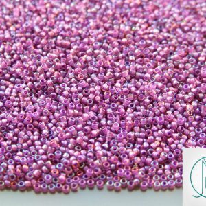 10g 928 Inside Color Rainbow Rosaline/Purple Lined Toho Seed Beads 15/0 1.5mm Michael's UK Jewellery