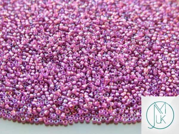 10g 928 Inside Color Rainbow Rosaline/Purple Lined Toho Seed Beads 15/0 1.5mm Michael's UK Jewellery