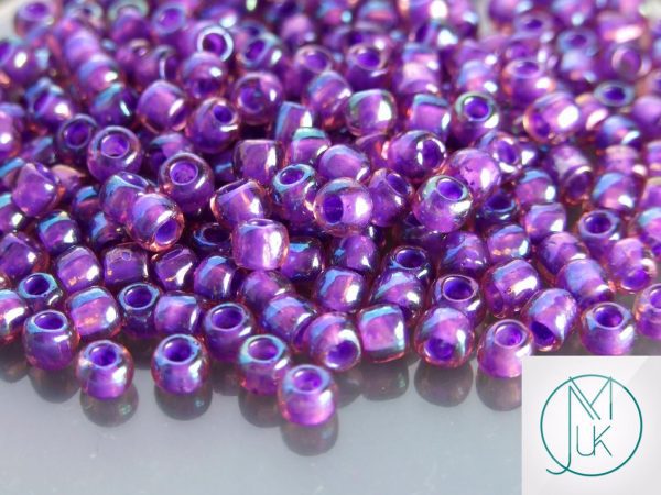 10g 928 Inside Color Rainbow Rosaline/Purple Lined Toho Seed Beads 3/0 5.5mm Michael's UK Jewellery