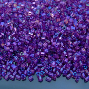 10g 928 Inside Color Rainbow Rosaline/Purple Lined Toho Triangle Seed Beads 11/0 2mm Michael's UK Jewellery