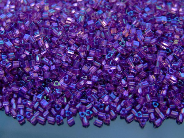 10g 928 Inside Color Rainbow Rosaline/Purple Lined Toho Triangle Seed Beads 11/0 2mm Michael's UK Jewellery