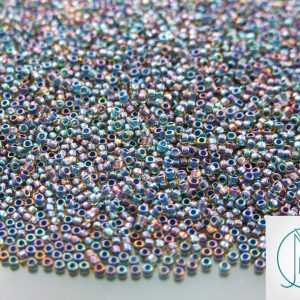 10g 929 Inside Color Rainbow Light Yellow/Capri Lined Toho Seed Beads 15/0 1.5mm Michael's UK Jewellery