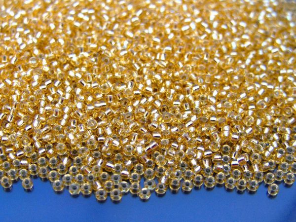 10g 93 Silver Lined Gold Miyuki Seed Beads 11/0 2mm Michael's UK Jewellery